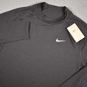 Nike Pro Mens Goldgear Mock Neck Long Sleeve Shirt X-Large Black NWT DH4806